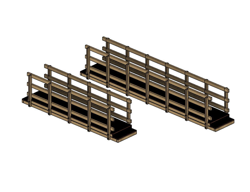 Model Railway Wooden Foot Bridge 3D print model_1