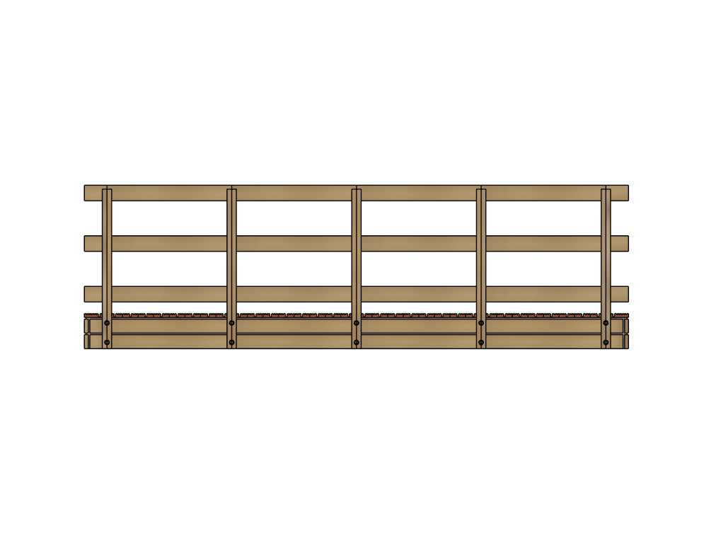 Model Railway Wooden Foot Bridge 3D print model_11