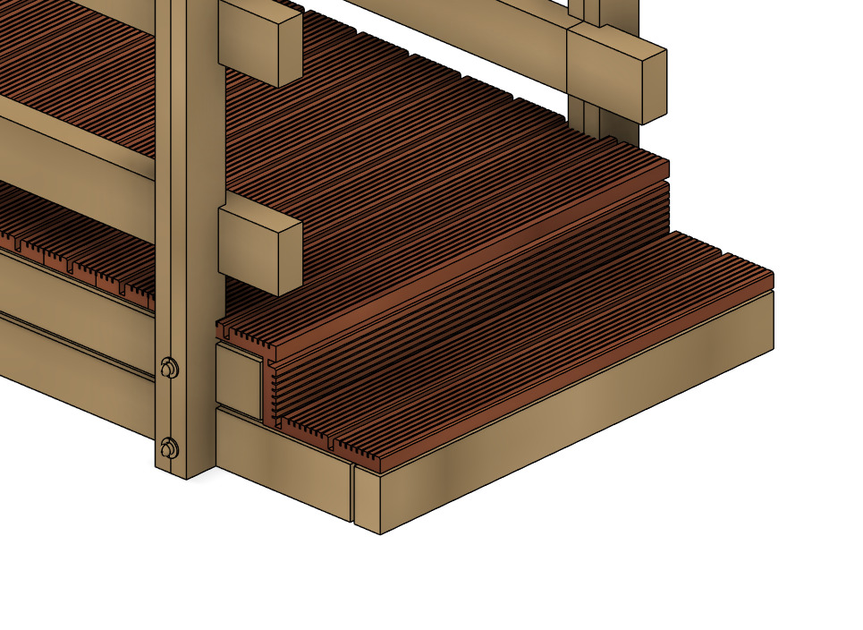 Model Railway Wooden Foot Bridge 3D print model_5