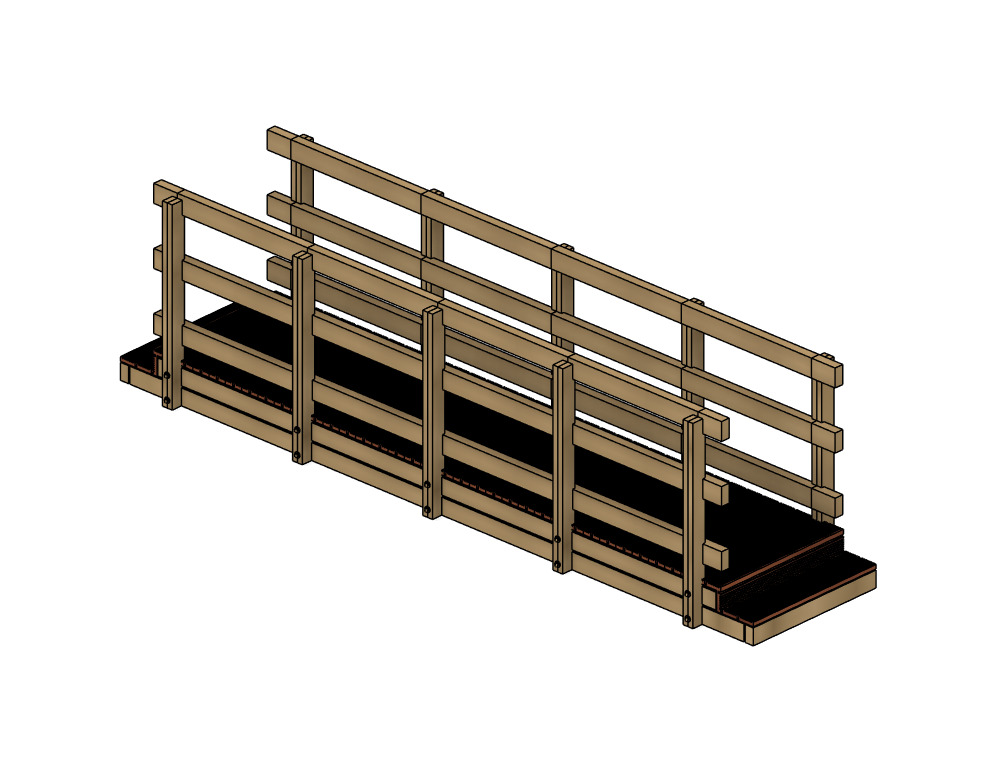 Model Railway Wooden Foot Bridge 3D print model_4