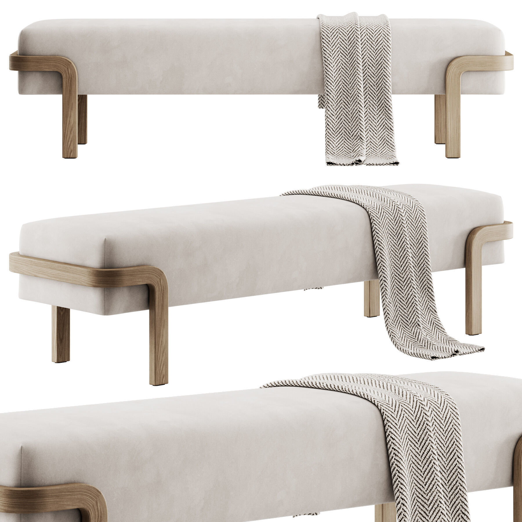 Dominick Bench By Conte Casa 3D model_3