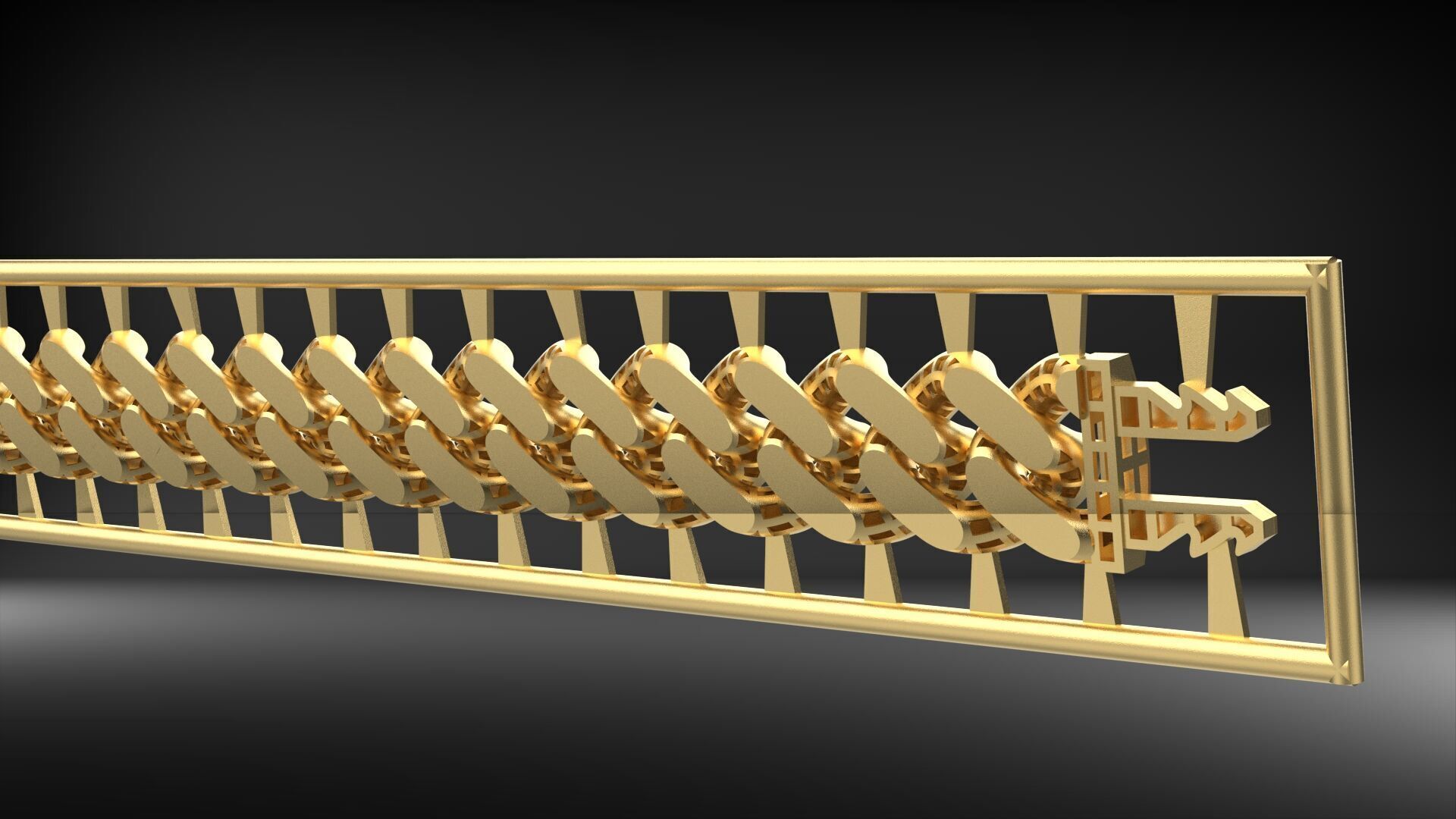 13mm Cuban Chain Link Bracelet 3D 3D print model_3