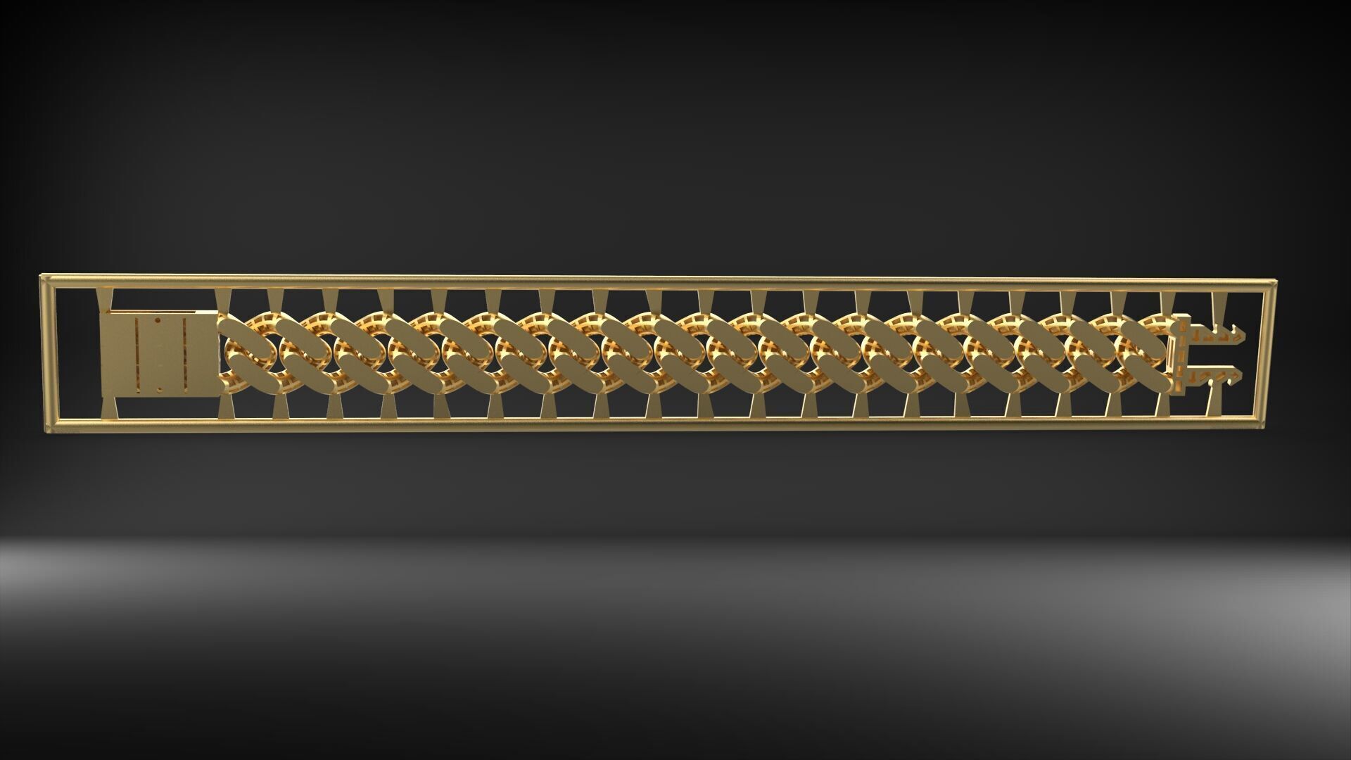 13mm Cuban Chain Link Bracelet 3D 3D print model_2