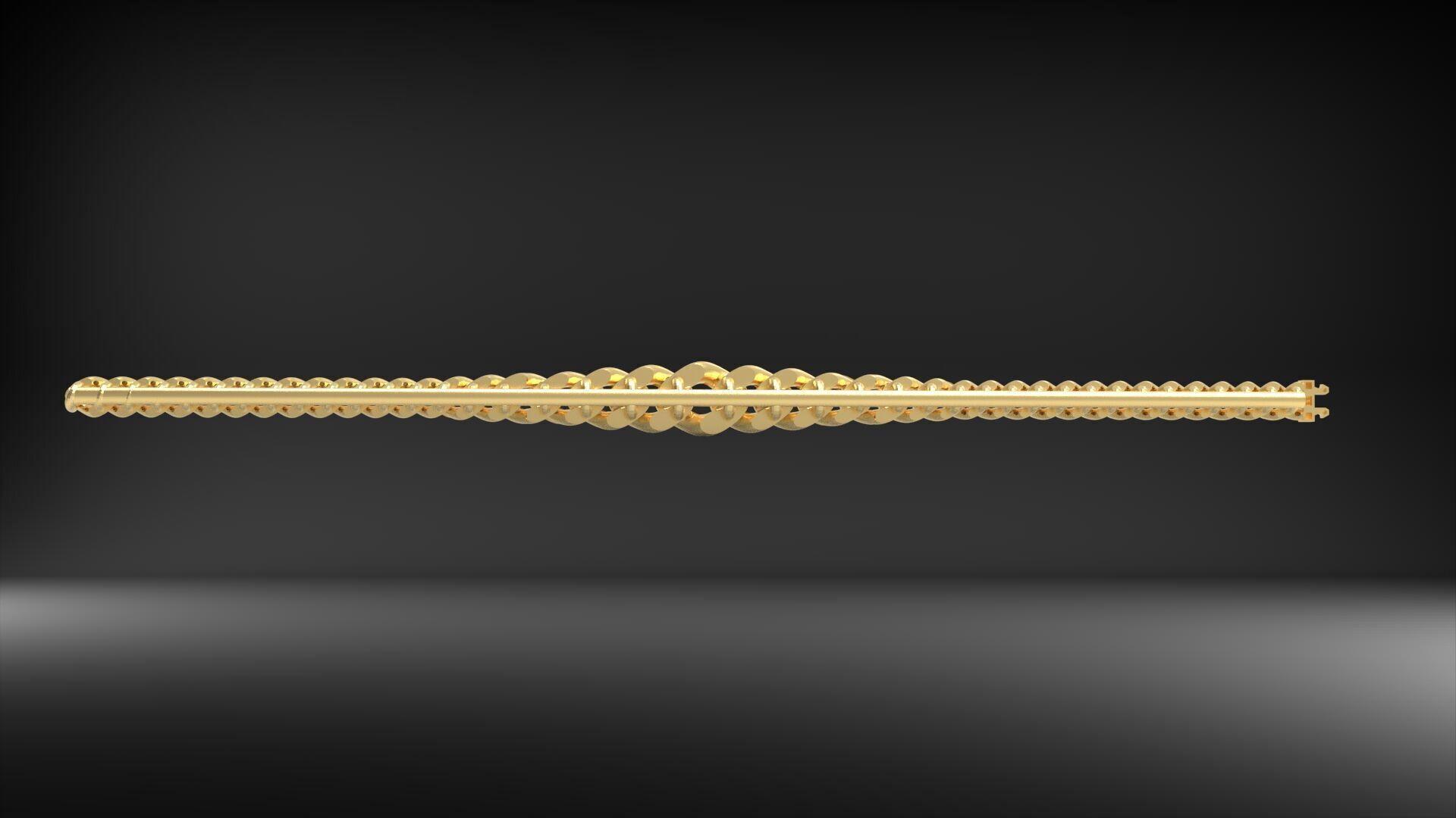 7mm Cuban Link Bracelet Stone Design 3D 3D print model_4