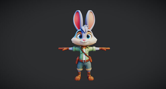 Little Bunny Adventure 3D Character  Low Poly Low-poly 3D model