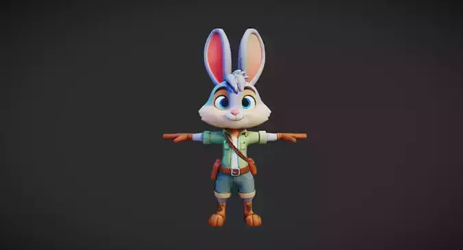 Little Bunny Adventure 3D Character  Low Poly