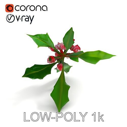 Frosted Holly Berries Model Pack Low-poly 3D model
