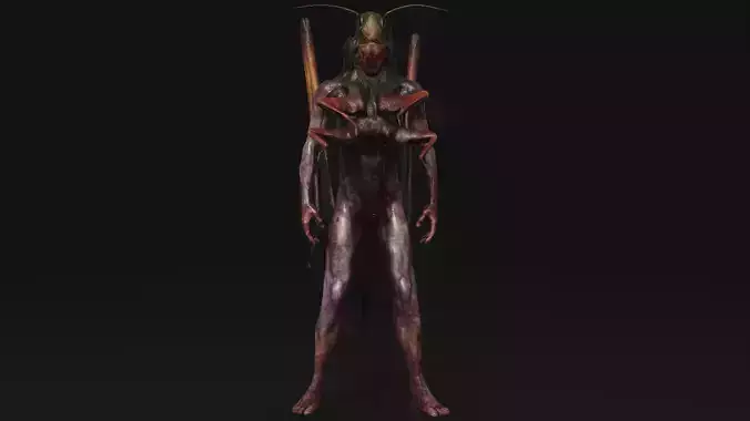 Mutant Grasshopper - Horror Insects Collection Low-poly 3D model
