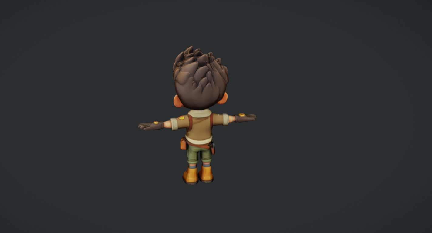 Boy Adventure Low Poly Low-poly 3D model_1