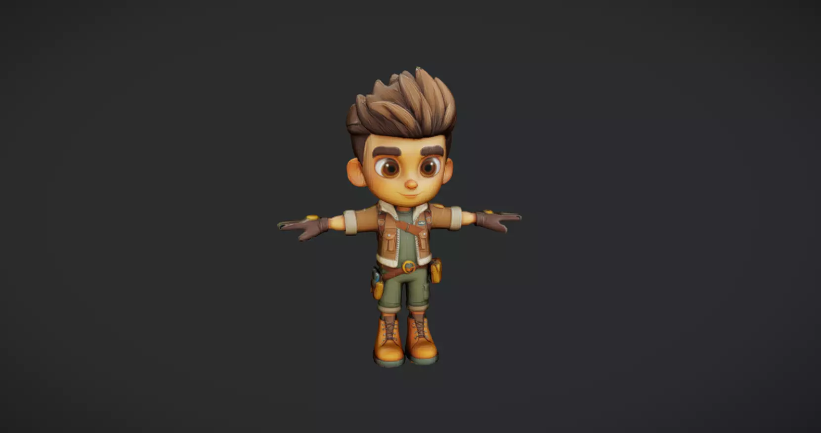 Boy Adventure Low Poly Low-poly 3D model_0