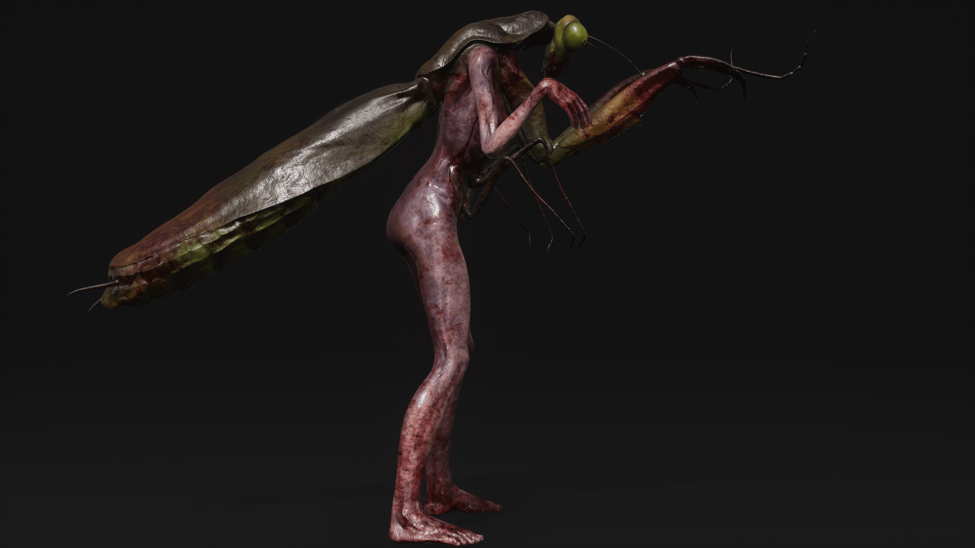 Mutant Mantis - Horror Insects Collection Low-poly 3D model_20