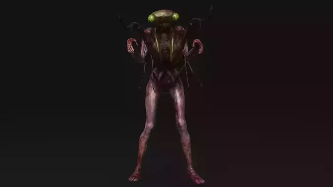 Mutant Mantis - Horror Insects Collection Low-poly 3D model