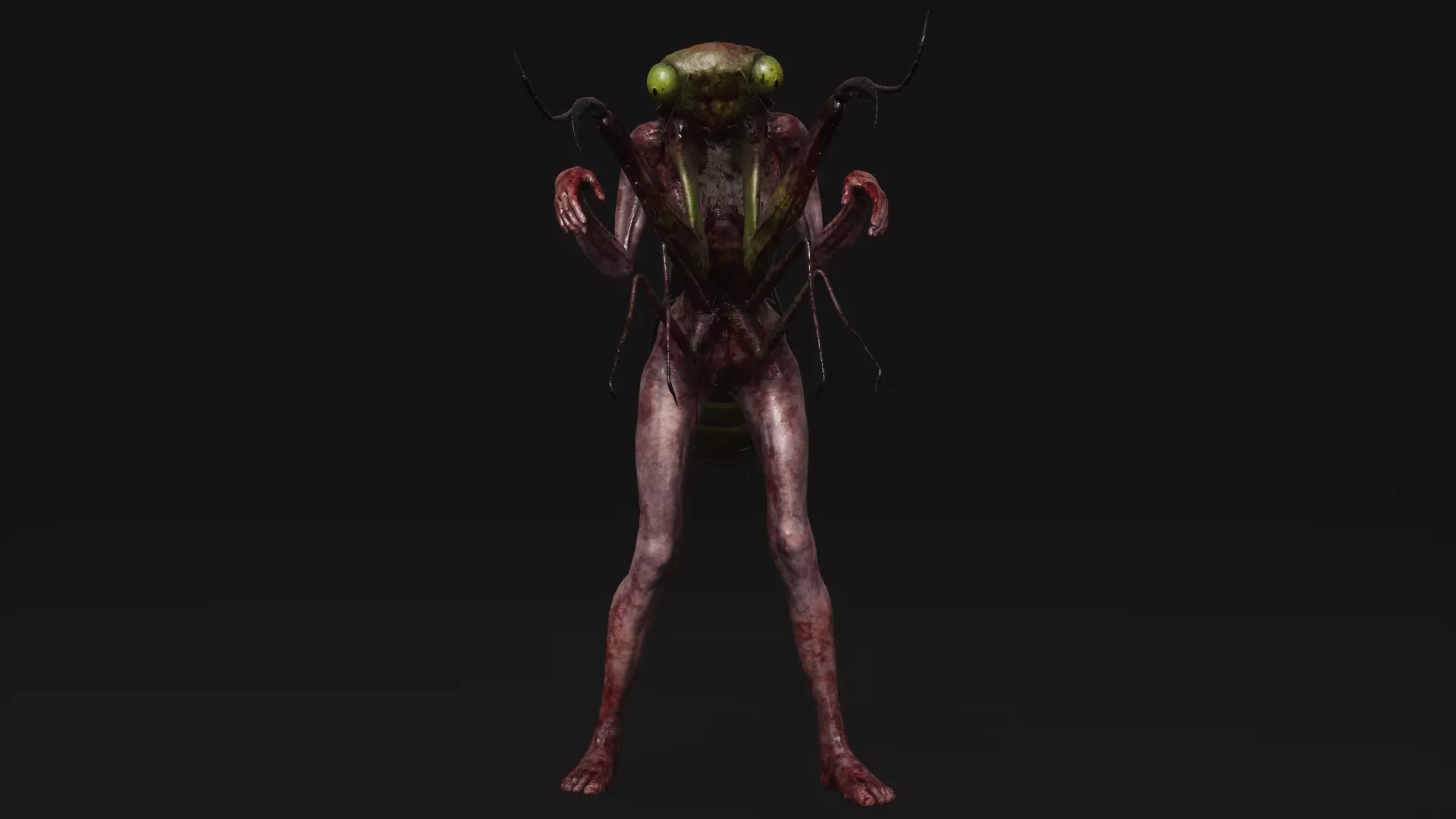 Mutant Mantis - Horror Insects Collection Low-poly 3D model_0