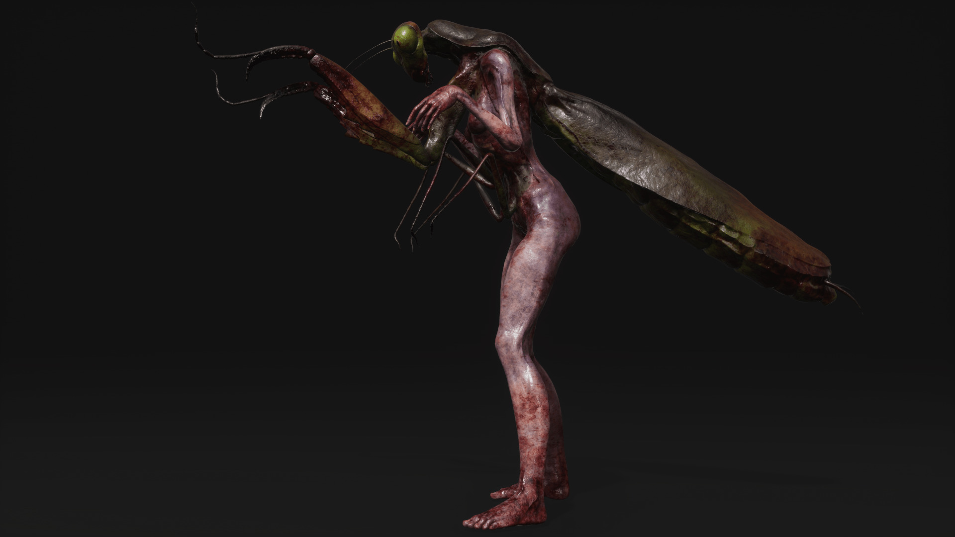 Mutant Mantis - Horror Insects Collection Low-poly 3D model_8
