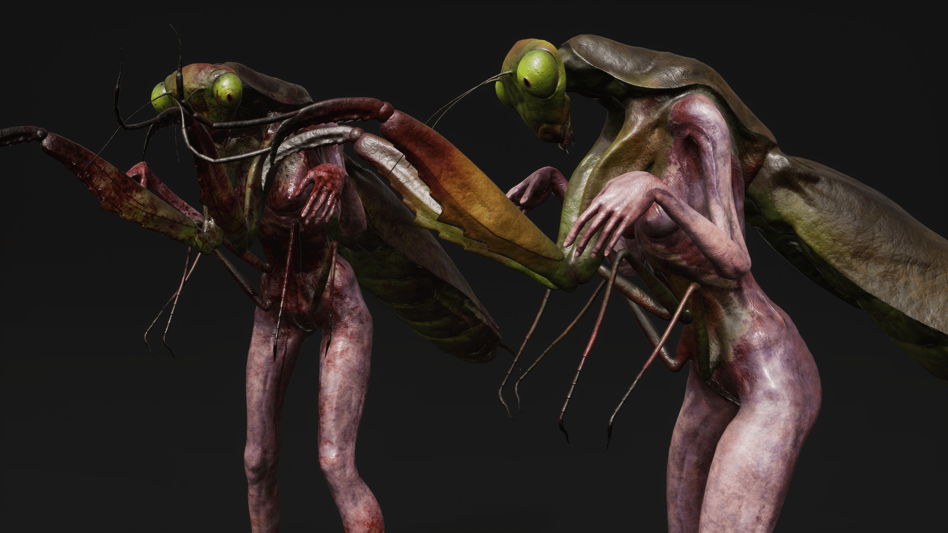 Mutant Mantis - Horror Insects Collection Low-poly 3D model_25