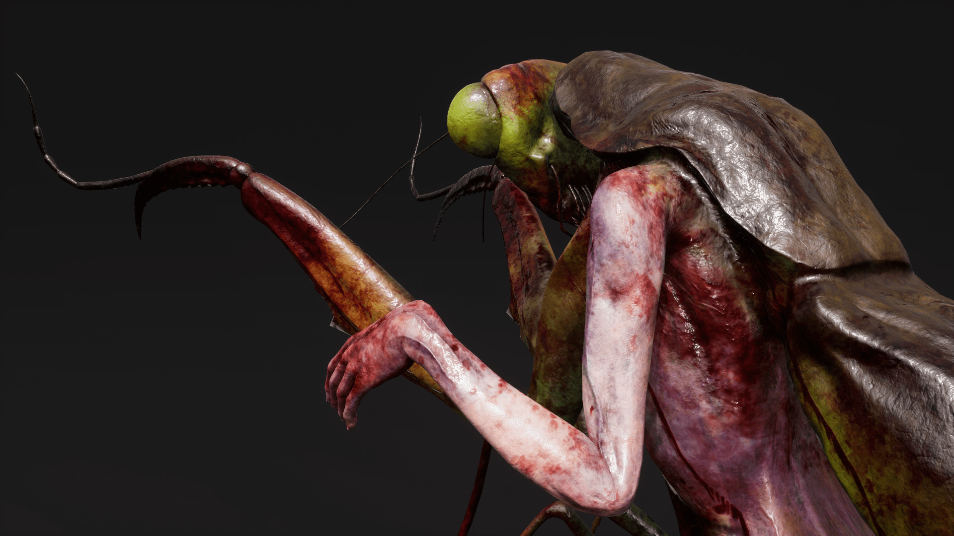 Mutant Mantis - Horror Insects Collection Low-poly 3D model_12