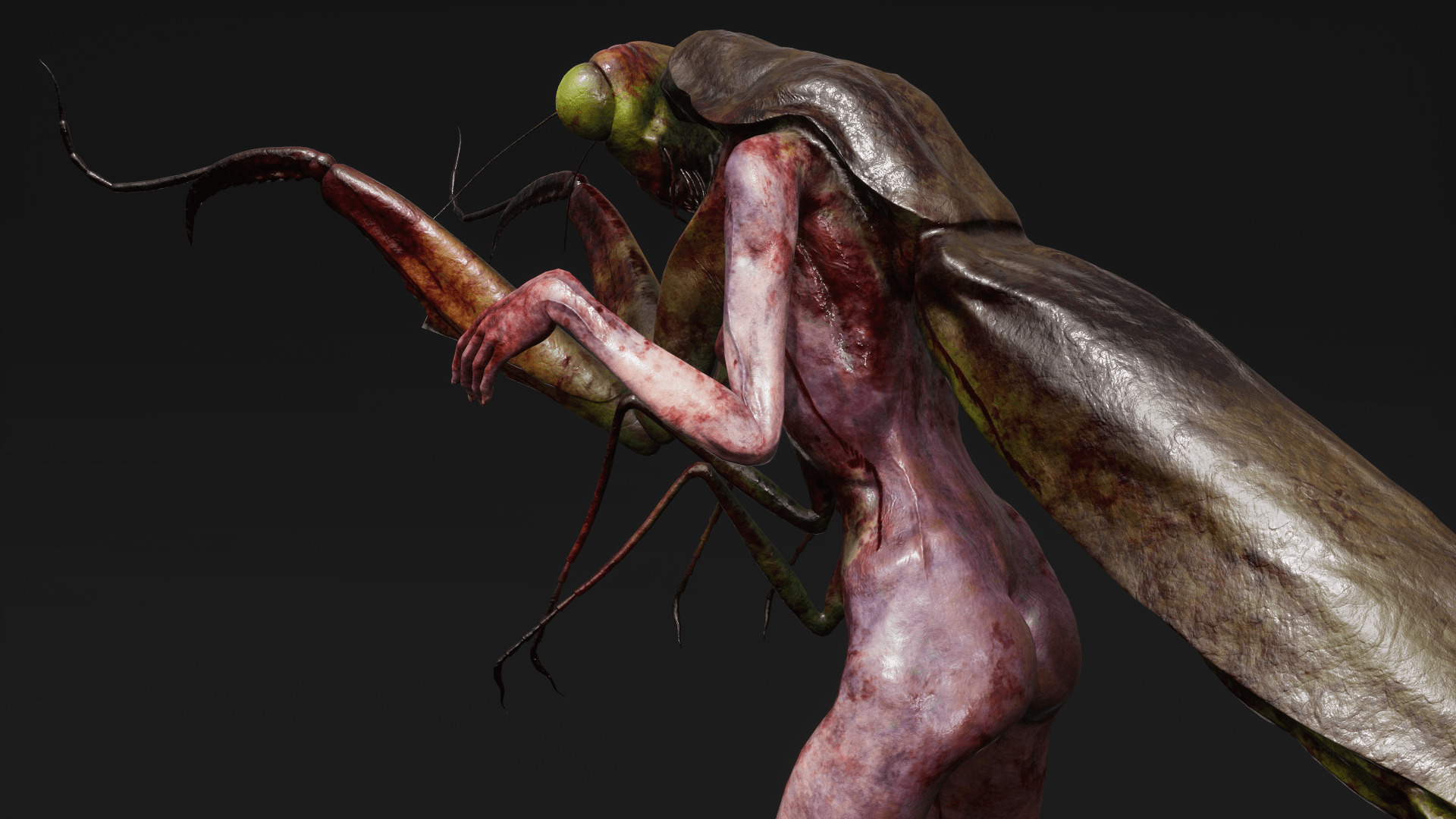 Mutant Mantis - Horror Insects Collection Low-poly 3D model_11