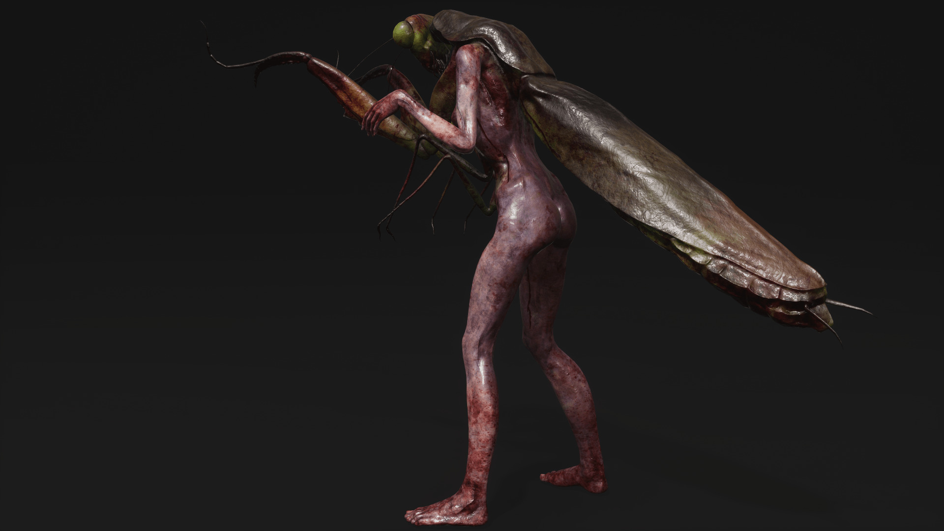 Mutant Mantis - Horror Insects Collection Low-poly 3D model_10