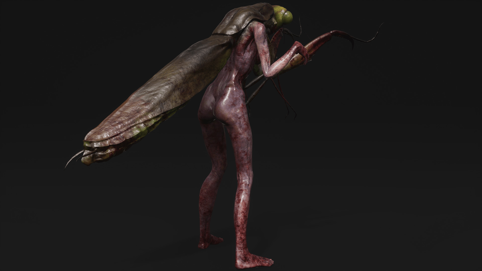 Mutant Mantis - Horror Insects Collection Low-poly 3D model_16
