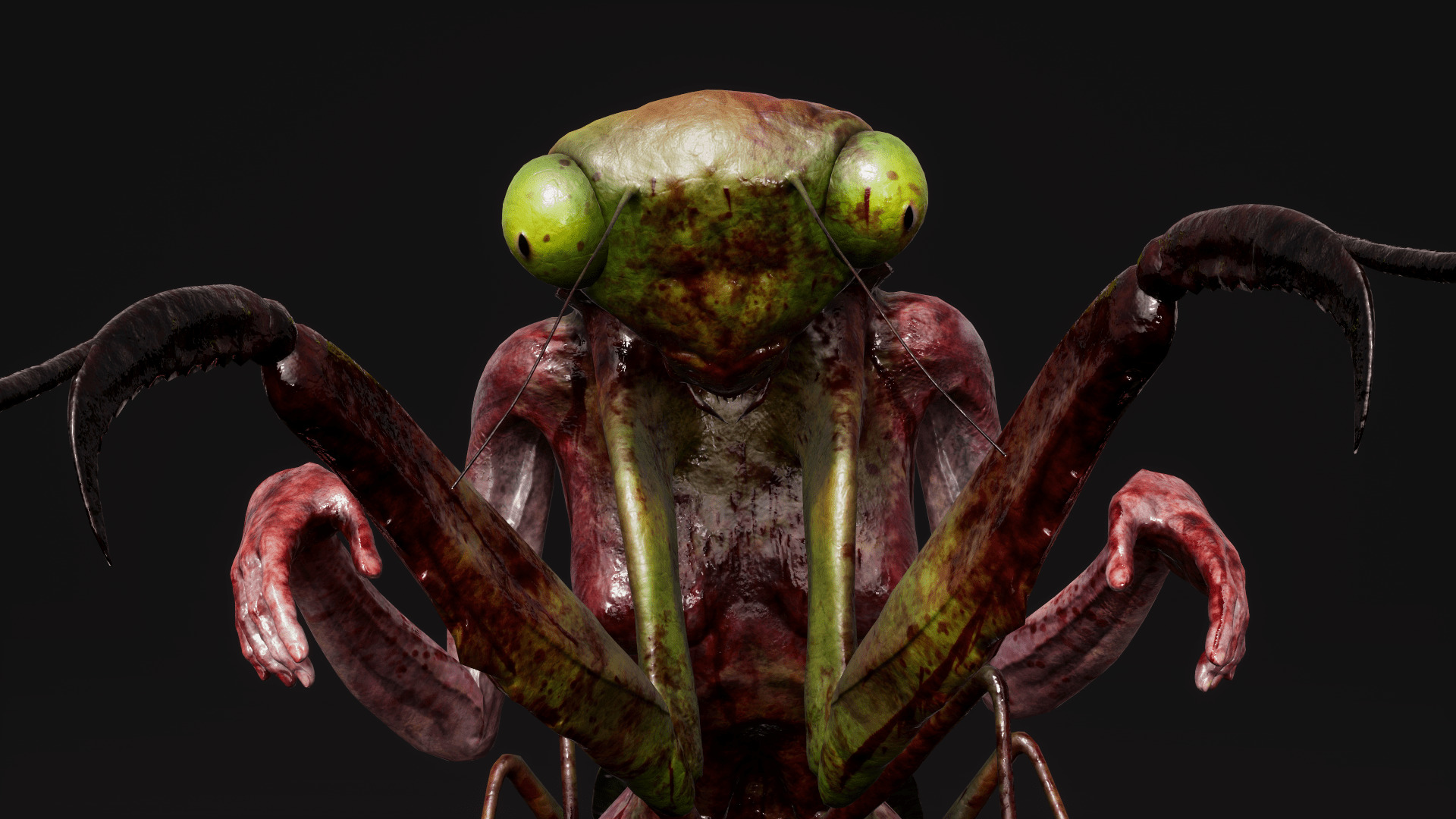 Mutant Mantis - Horror Insects Collection Low-poly 3D model_4