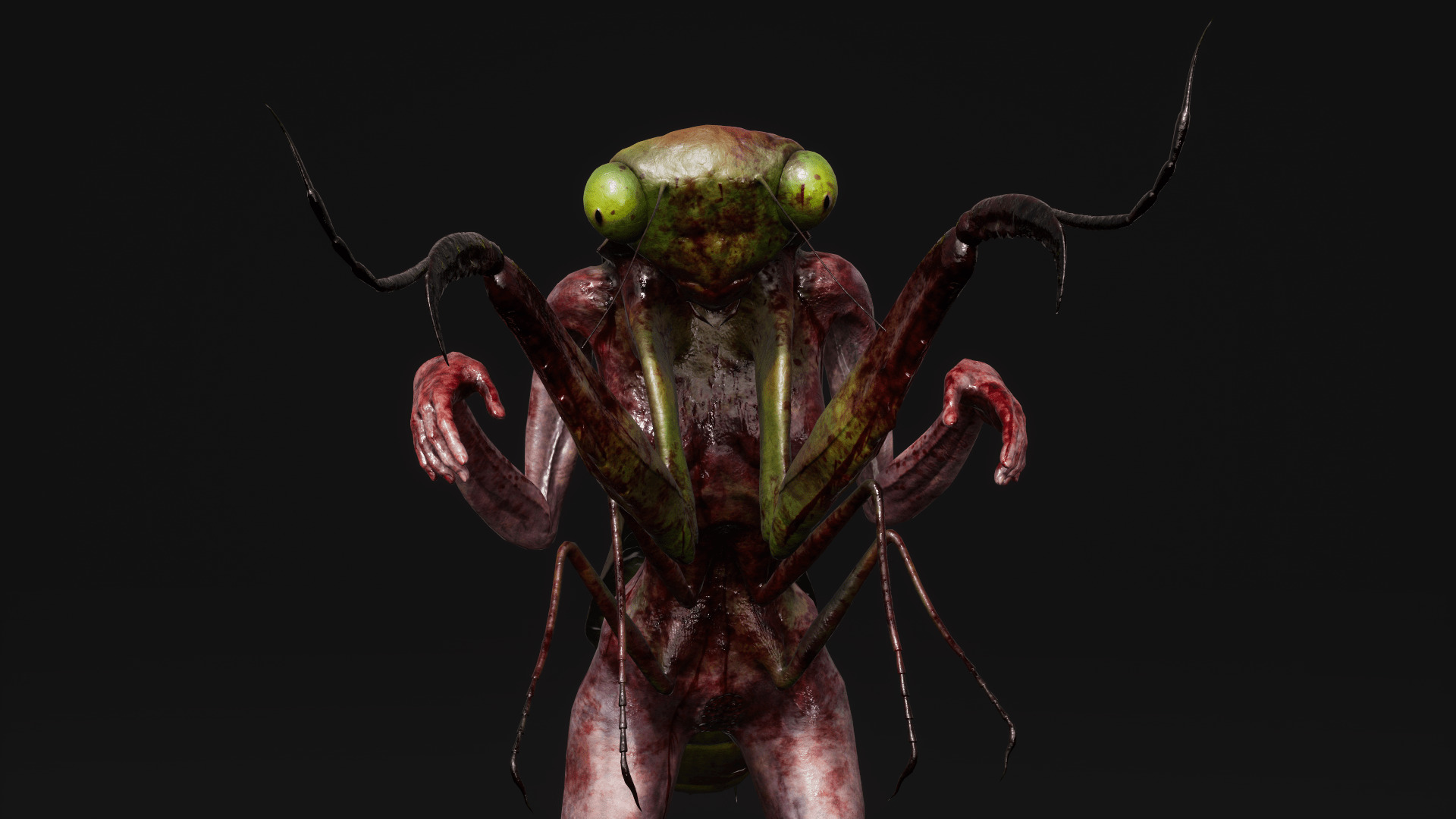 Mutant Mantis - Horror Insects Collection Low-poly 3D model_3