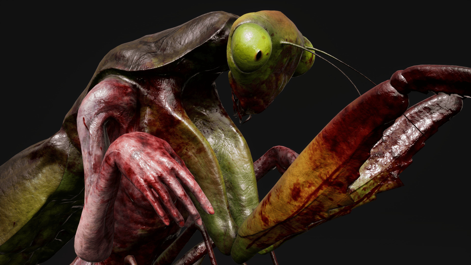 Mutant Mantis - Horror Insects Collection Low-poly 3D model_21