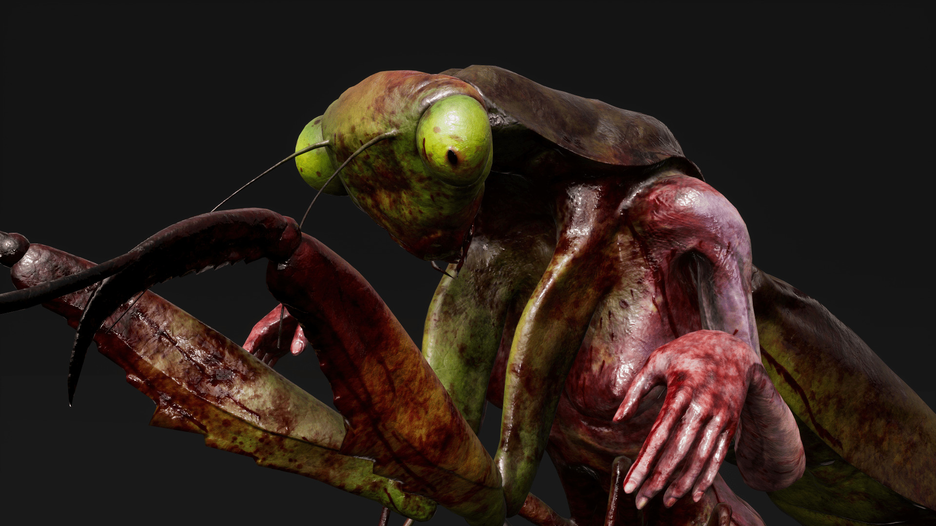 Mutant Mantis - Horror Insects Collection Low-poly 3D model_5