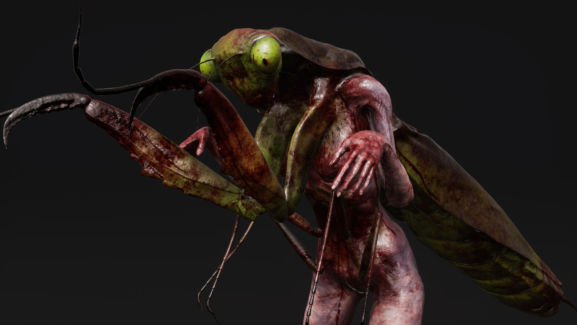 Mutant Mantis - Horror Insects Collection Low-poly 3D model_6