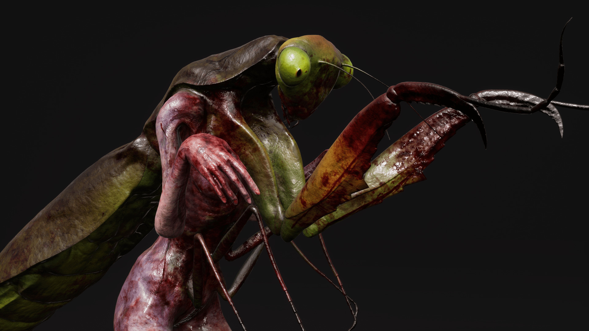 Mutant Mantis - Horror Insects Collection Low-poly 3D model_22