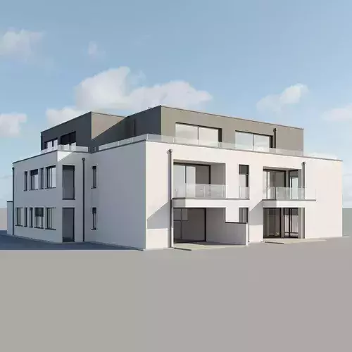 Modern Urban Villa 3D model 6