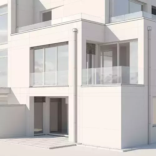 Modern Urban Villa 3D model 5