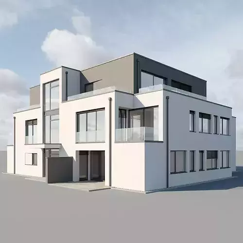 Modern Urban Villa 3D model 2