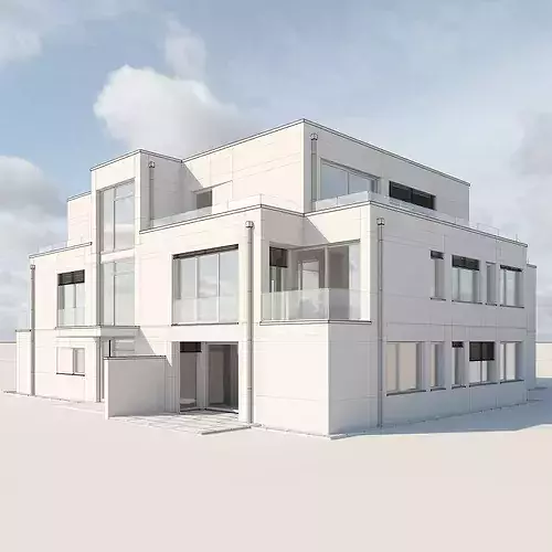 Modern Urban Villa 3D model 3