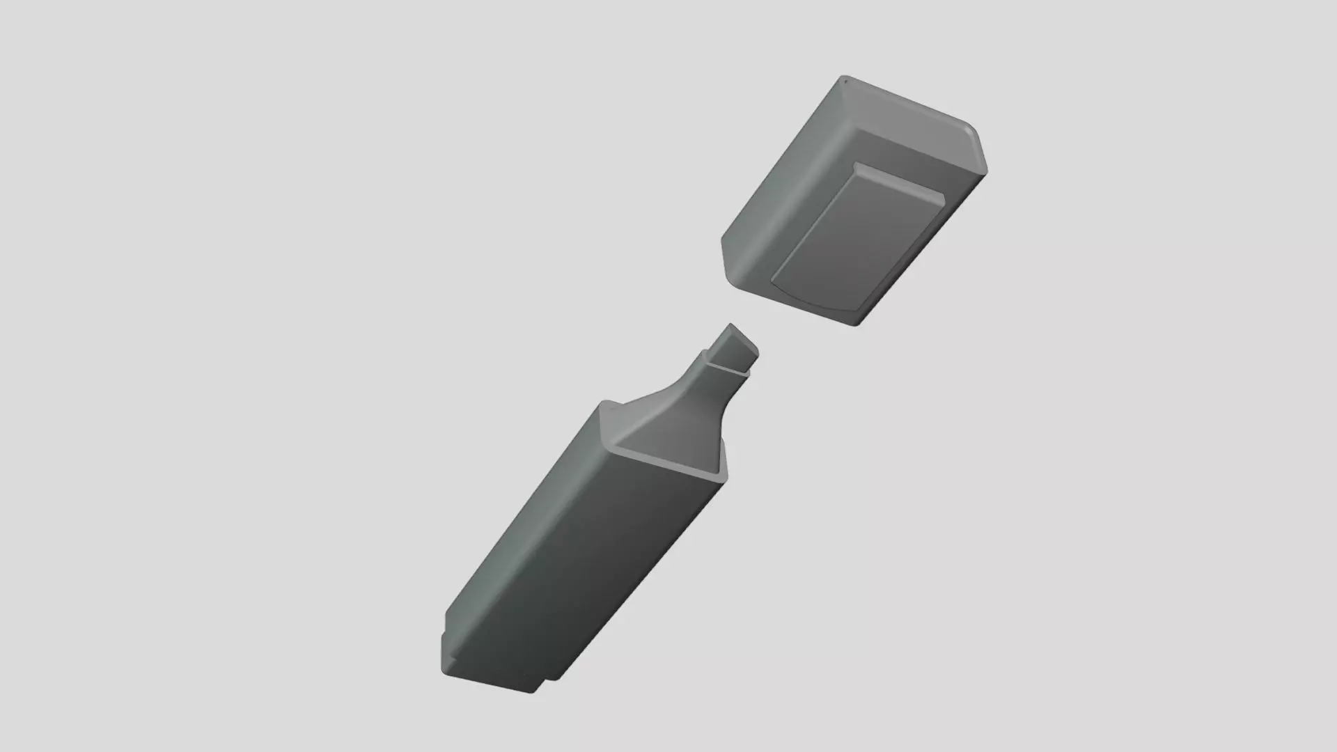 Basic Highlighter Marker - Geometry Only No Textures  3D model_0