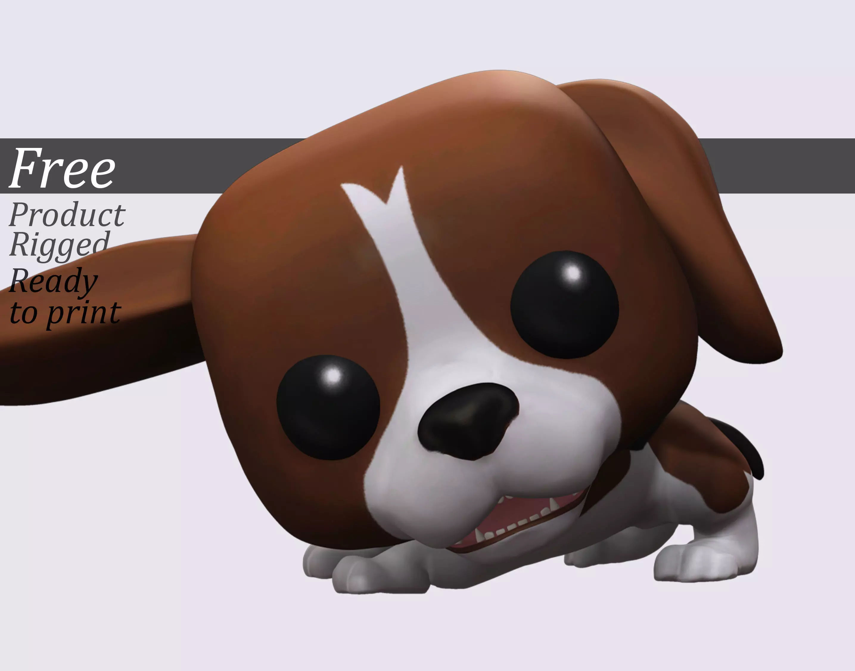 Chibi Dog Pop-Inspired Model Poseable 3D Print File Free 3D print model