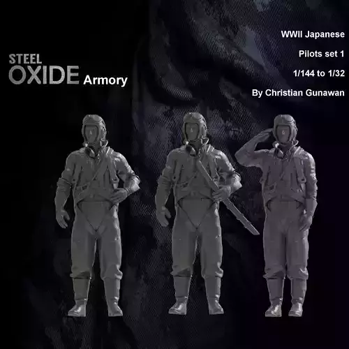 WWII Japanese pilots set 1 for 3d printing 