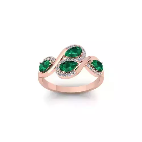 Pear Gems Stone Ring 3d Model and Render