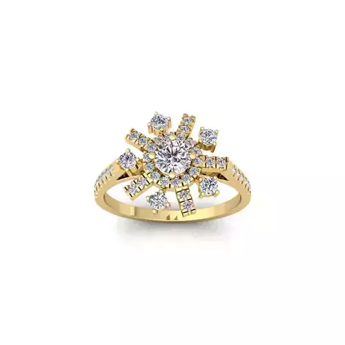 Round Fancy Ring 3d Model and Render