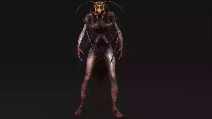 Mutant Wasp - Horror Insects Collection Low-poly 3D model