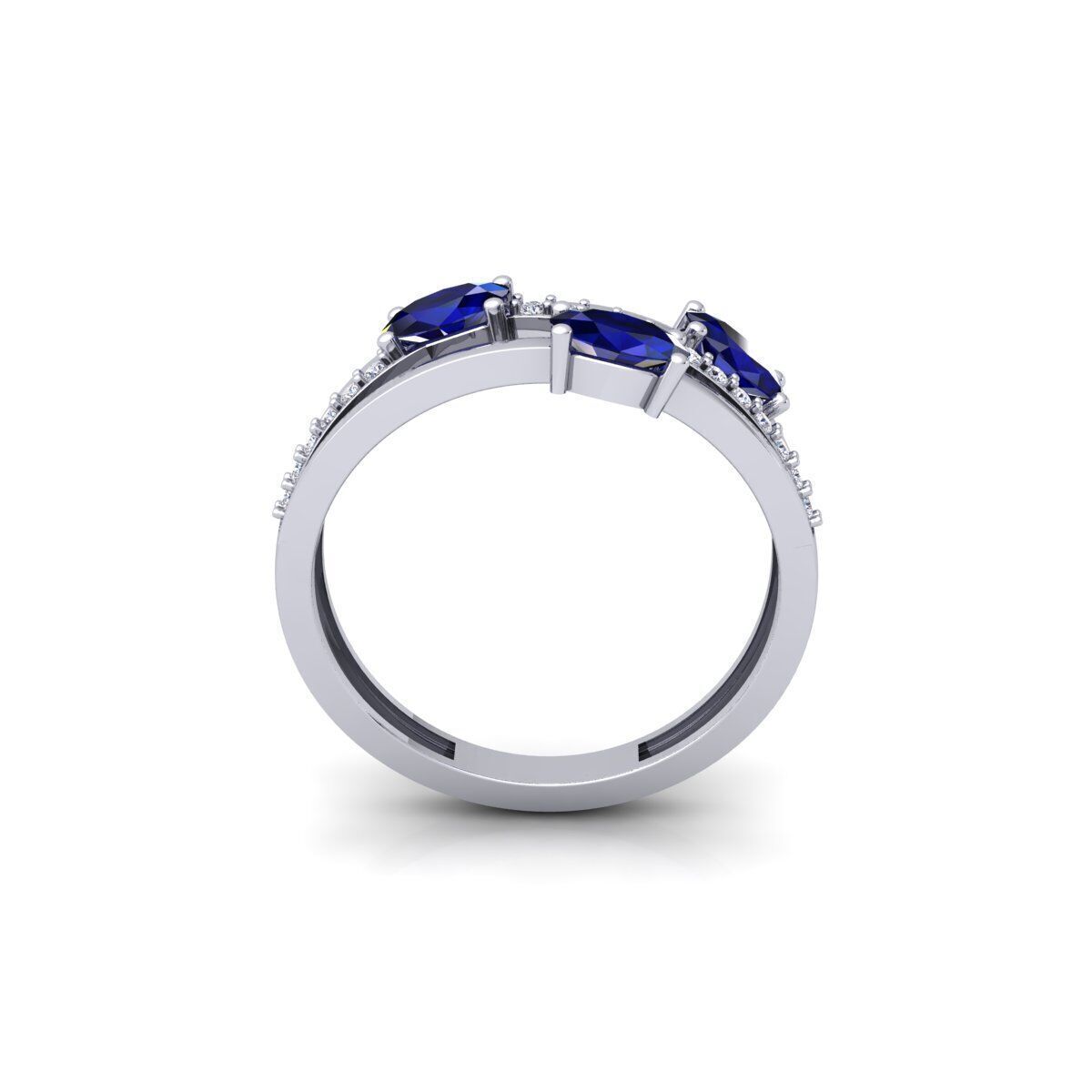 Three Ovel Twist Ring 3d Model and Render 3D print model_5