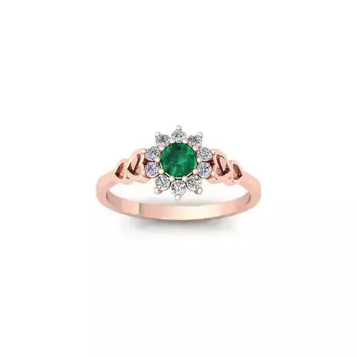 Round Fancy Diamond Ring 3d model and render