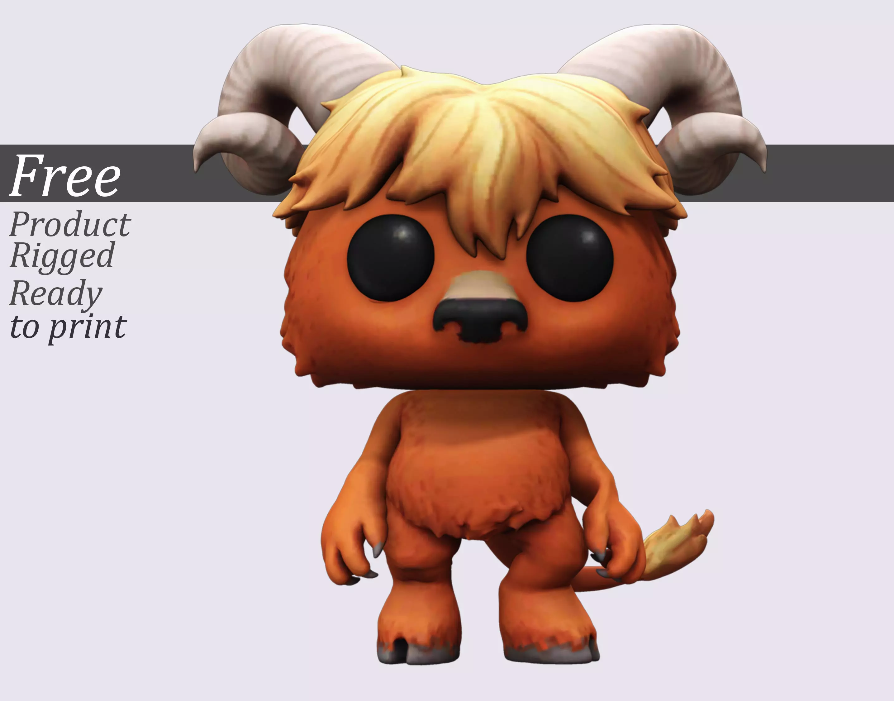 Funko Style Horned Beast Printable STL Figurine Free 3D print model