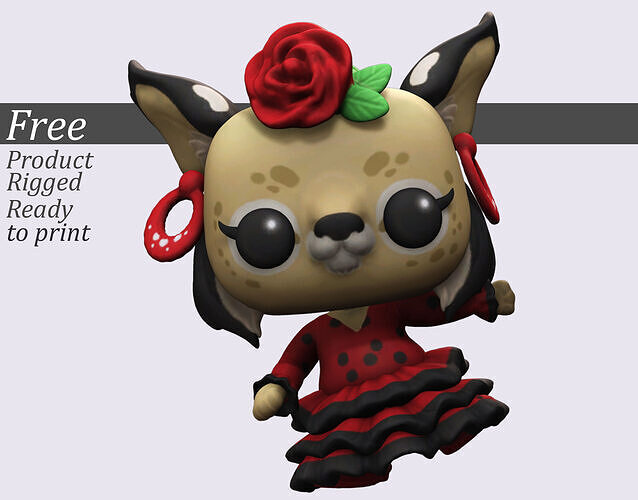 Funko Style Flamenco Cat Printable STL Figurine Free 3D print model