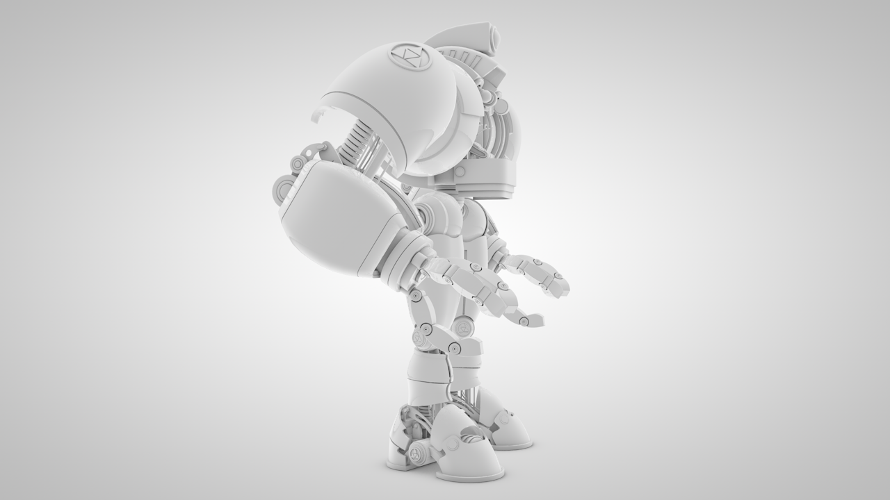 Robot With Cockpit Free 3D model_6