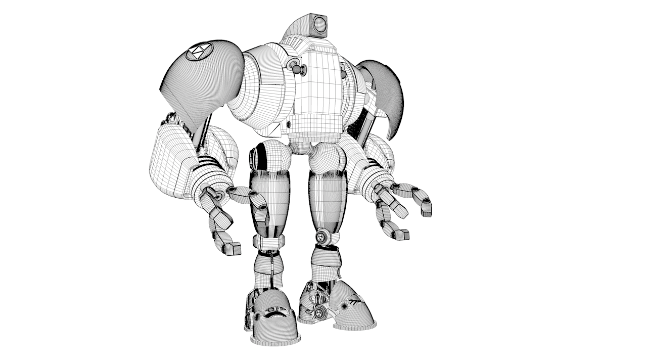Robot With Cockpit Free 3D model_9