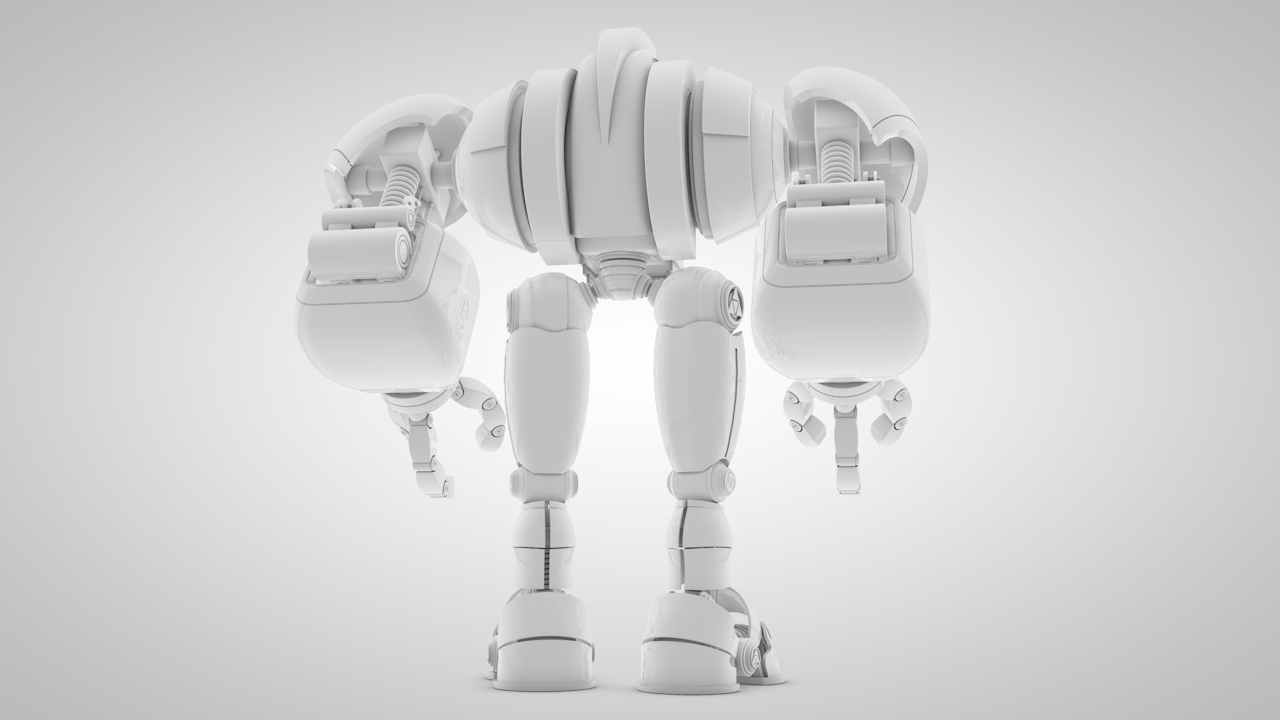 Robot With Cockpit Free 3D model_5