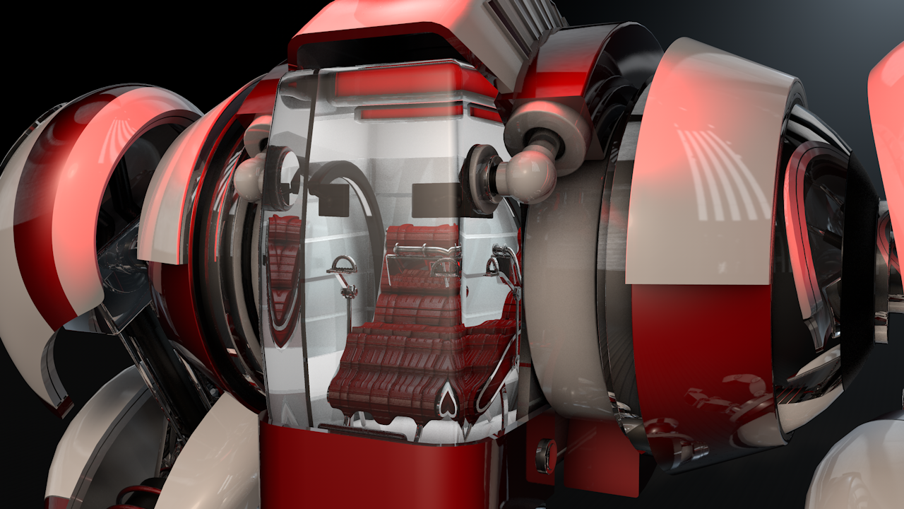 Robot With Cockpit Free 3D model_1