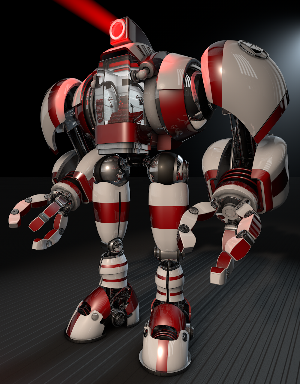 Robot With Cockpit Free 3D model_2