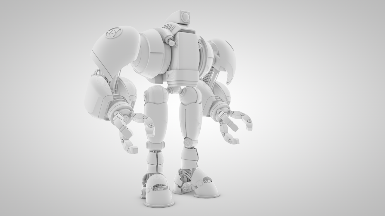 Robot With Cockpit Free 3D model_7