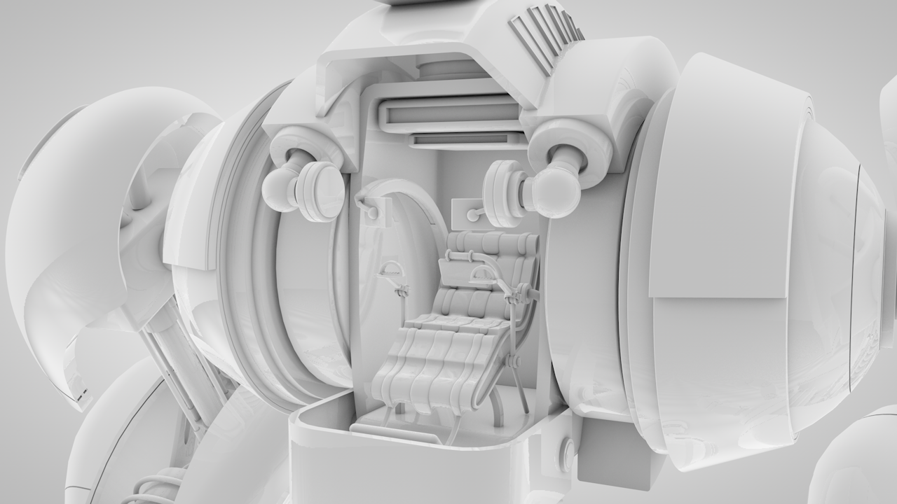 Robot With Cockpit Free 3D model_4